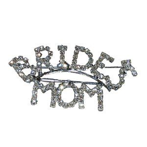 Crystal Bride's Mom Mother of the Bride Pin Brooch Wedding NWT